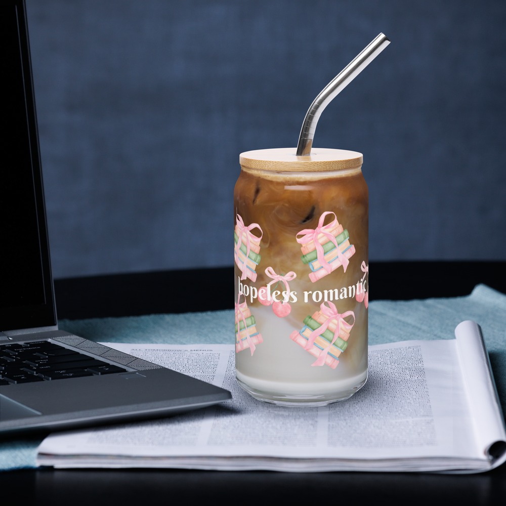 'Hopeless Romantic' Sipper Glass, 16oz