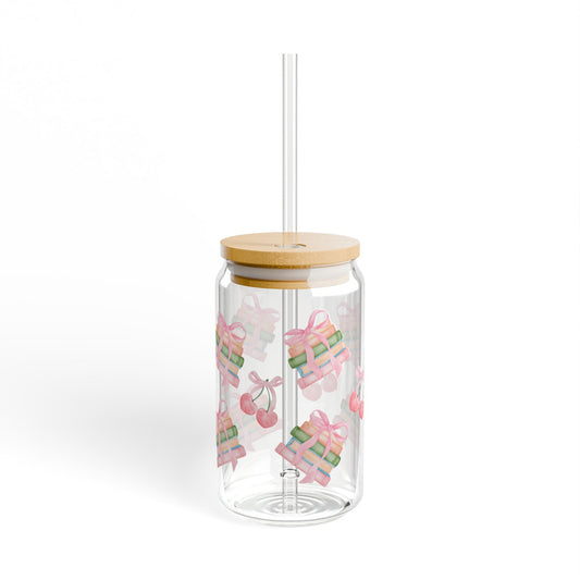 Bookish Cottage Core With Sweet Cherries Sipper Glass, 16oz