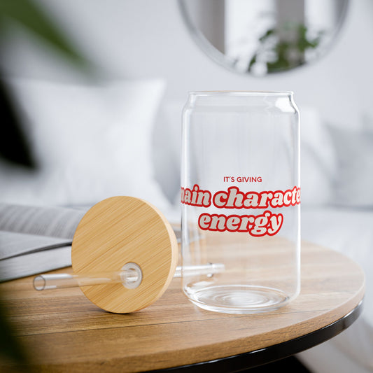 'It's Giving Main Character Energy' Sipper Glass, 16oz